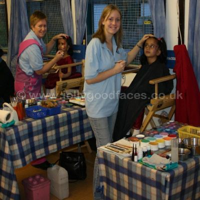 Face painterss Hazel and Natasha